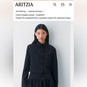 NWT Aritzia Crepette™ Classic Black Cropped Blazer